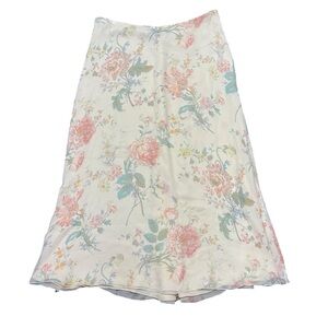 Ralph Lauren Purple Label Silk Floral Midi Skirt